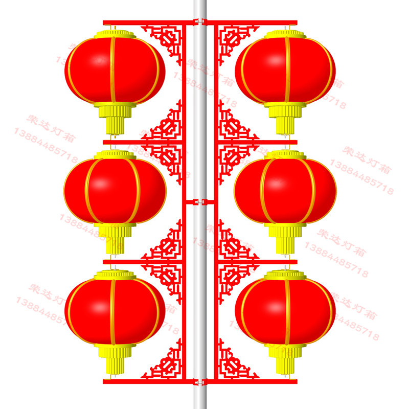 三連串燈桿燈籠